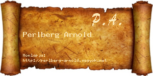 Perlberg Arnold névjegykártya
